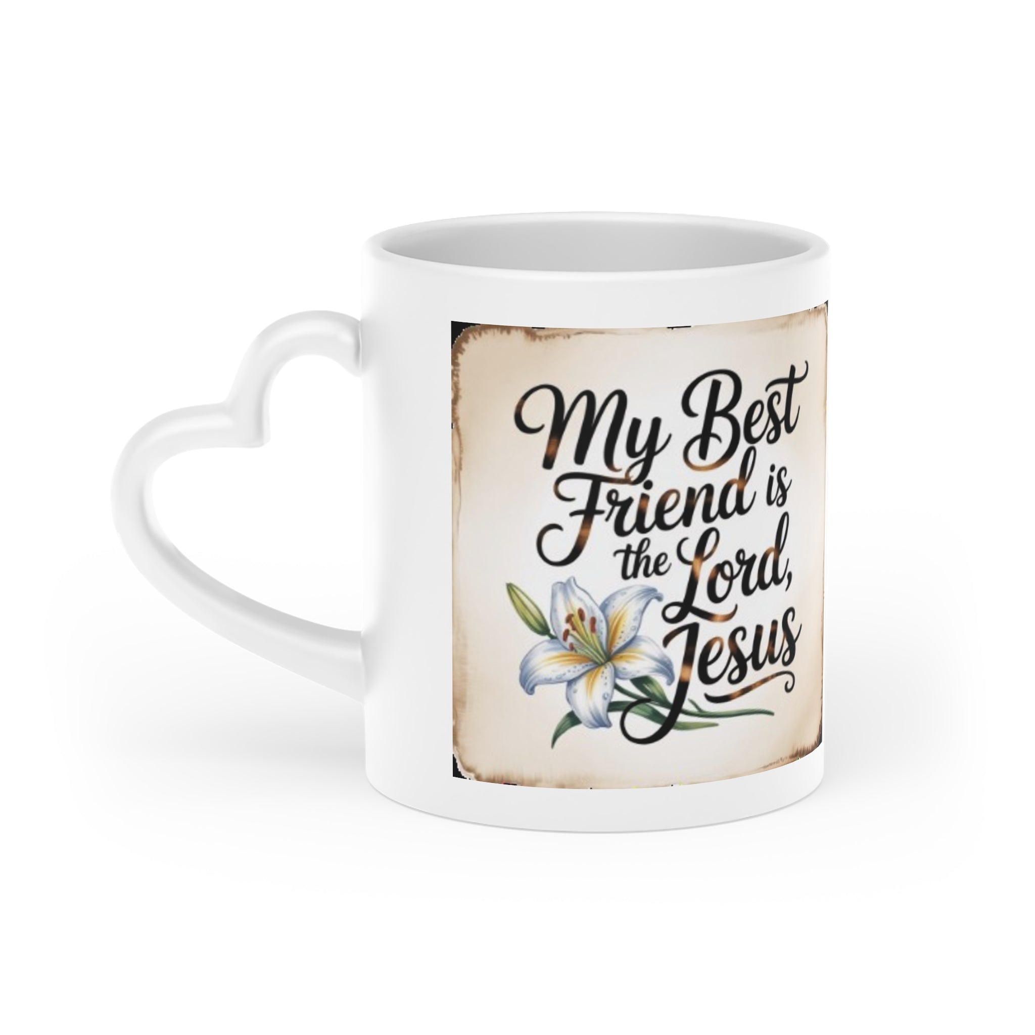 Heart Mug — "My Best Friend Is the Lord" Faith Coffee Cup