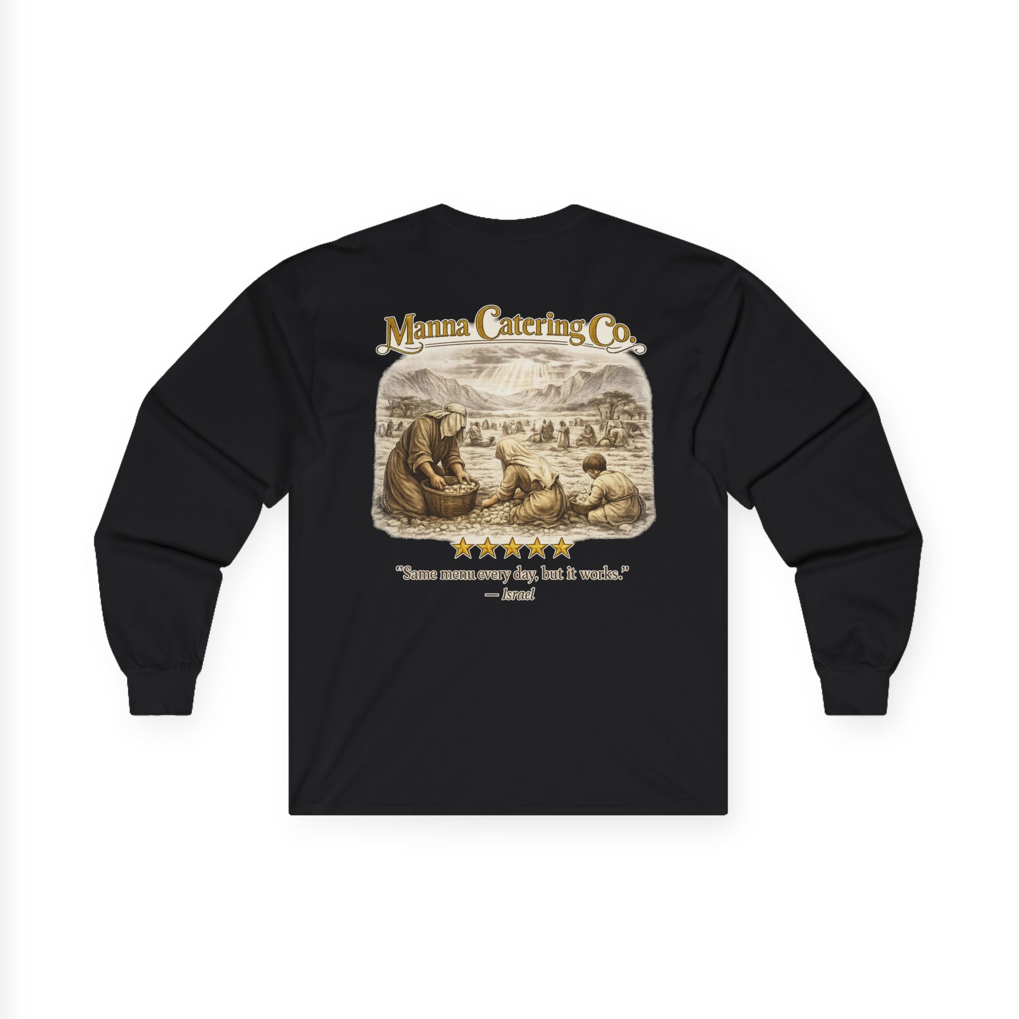 Vintage 'Israelites Review of God's Manna' Long Sleeve Tee