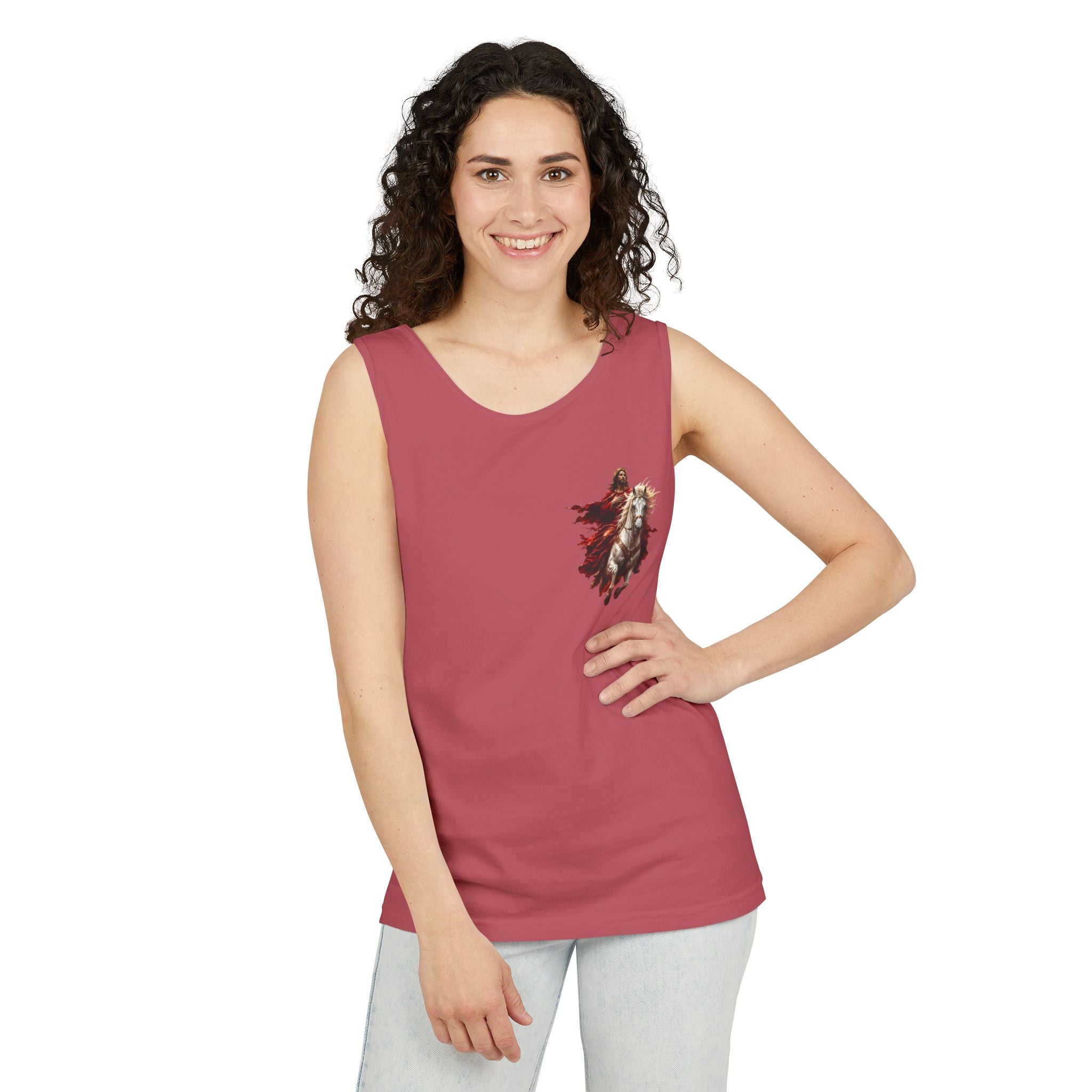 Jesus Second Coming Tank Top | Jesus on White Horse Christian Tank | Inspirational Faith Apparel