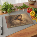 God Saw Her Humility Glass Cutting Board – Christian Kitchen Decor | Faith Inspirational Kitchen Board