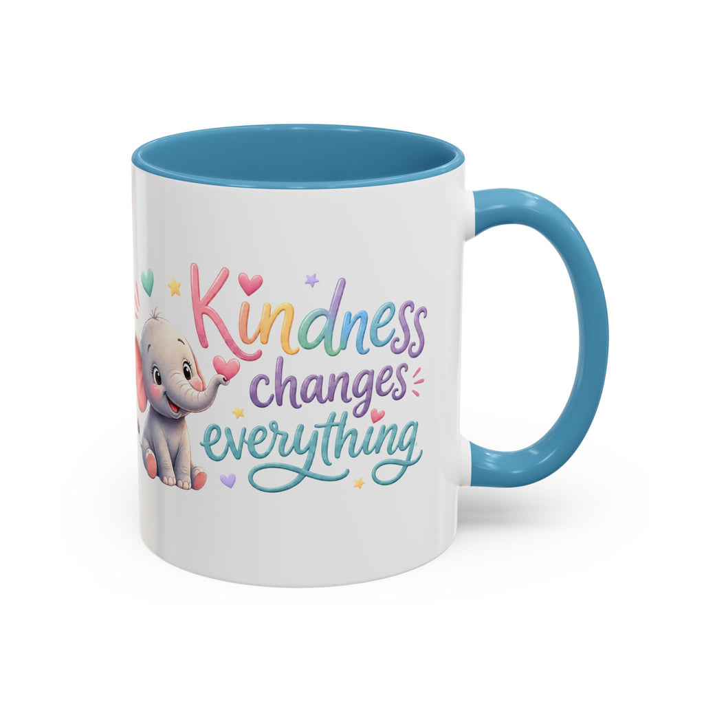 Kindness Changes Everything Elephant Mug | Inspirational Coffee Mug | Cute Elephant Accent Cup