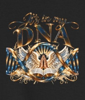 It's in My DNA Christian T-Shirt – Bible, Praying Hands & Angel Wings | Gildan Heavy Cotton Tee | Unisex