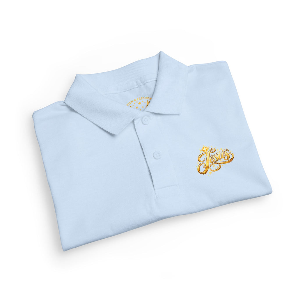 Kids Jesus Gold Nugget Polo – Youth Christian Faith Shirt | Church & Dress Casual Polo