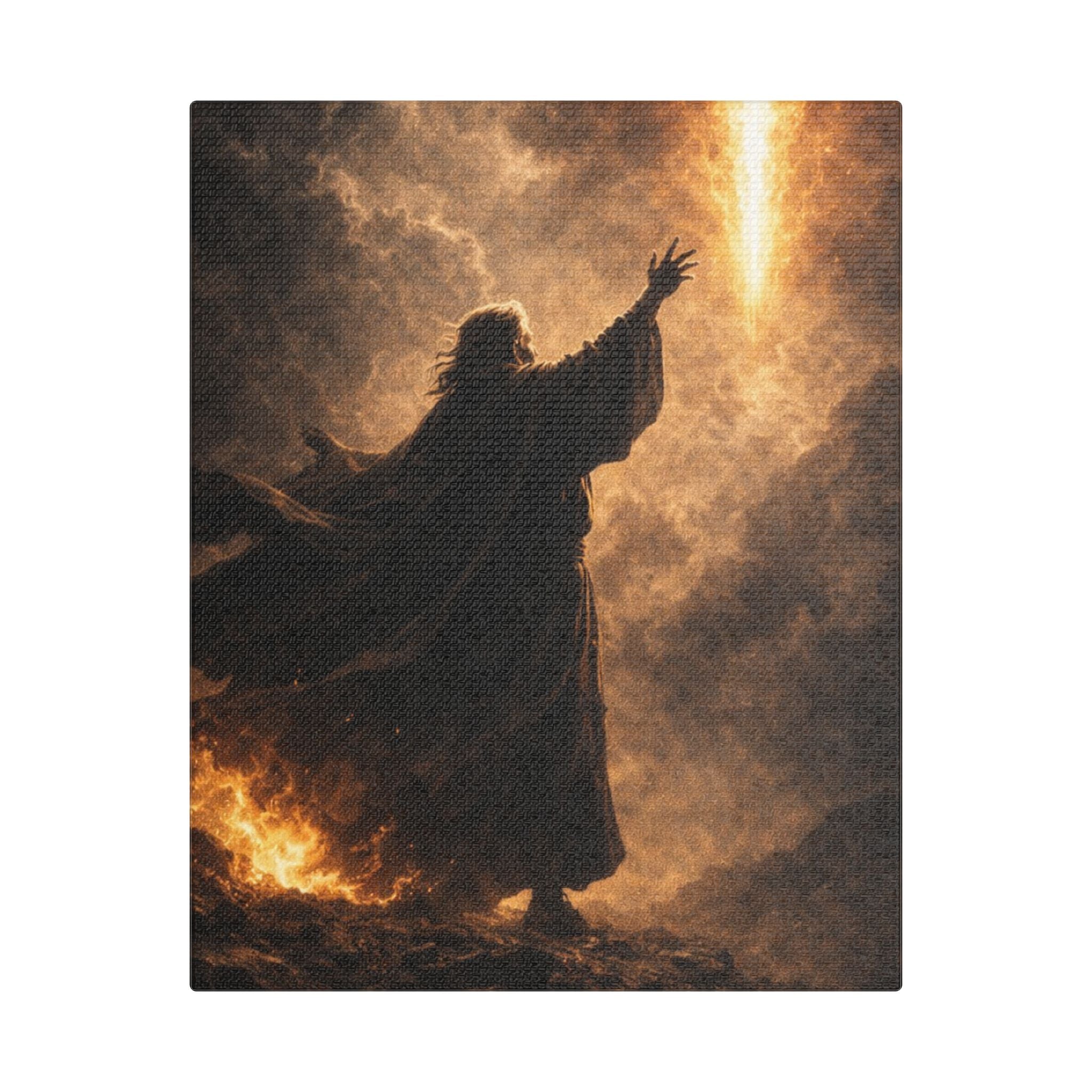 Biblical Moses Canvas Wall Art — 'Parting the Red Sea' Satin Print