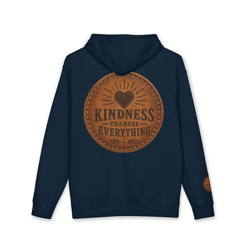 Kindness Changes Everything Hoodie — Inspirational Heart Patch Design