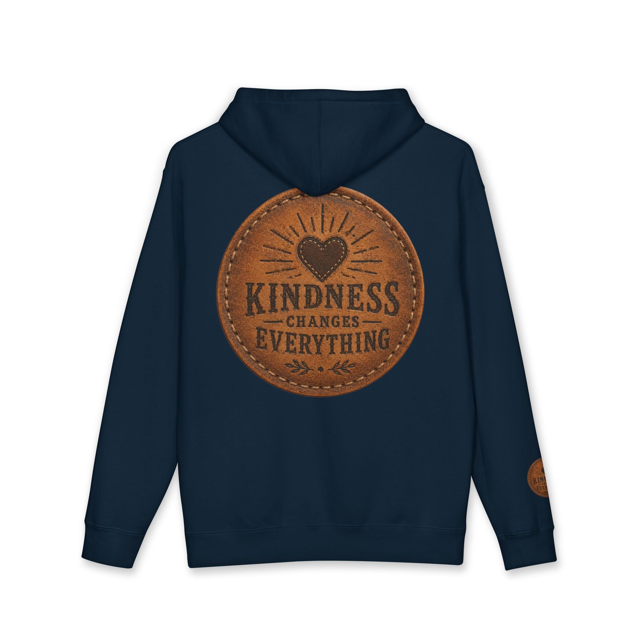 Kindness Changes Everything Hoodie — Inspirational Heart Patch Design