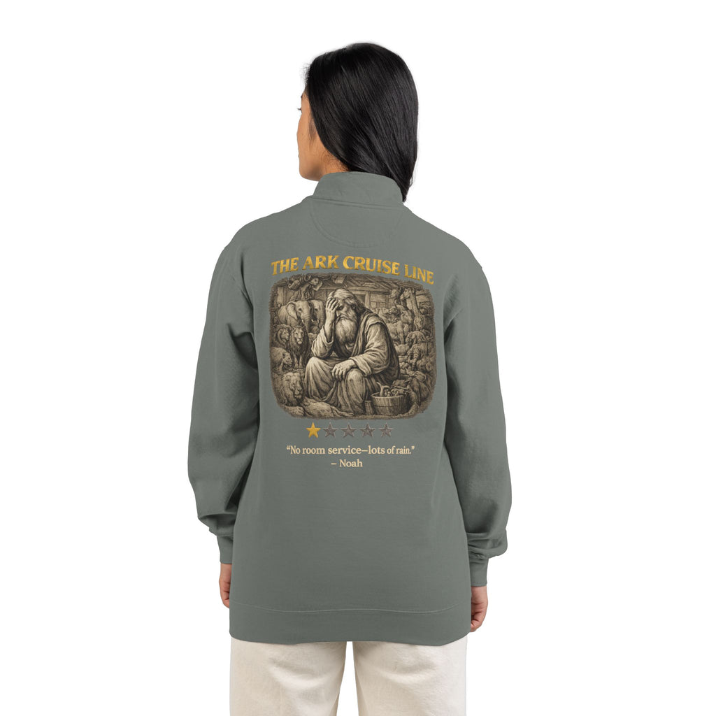 Noah – Quarter-Zip Sweatshirt | “No Room Service — Lots of Rain” Review – Five-Star Faith Series