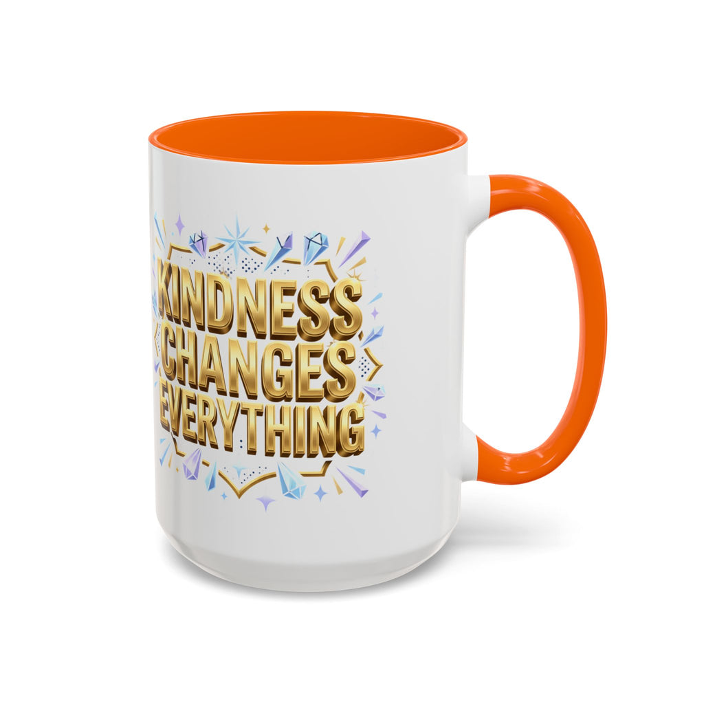 Gold-Kindness Changes Everything Coffee Mug | Inspirational Gold Script Mug | Faith Freedom Creations
