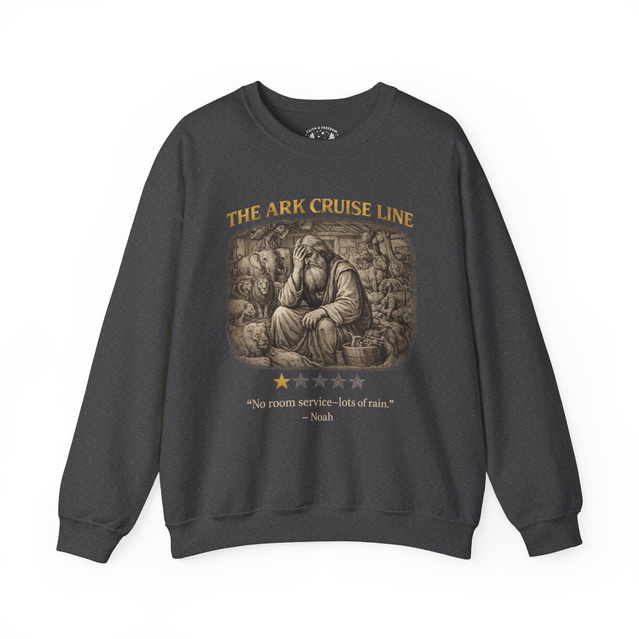 The Ark Cruise Liner Crewneck - Vintage Noah Illustration Sweatshirt
