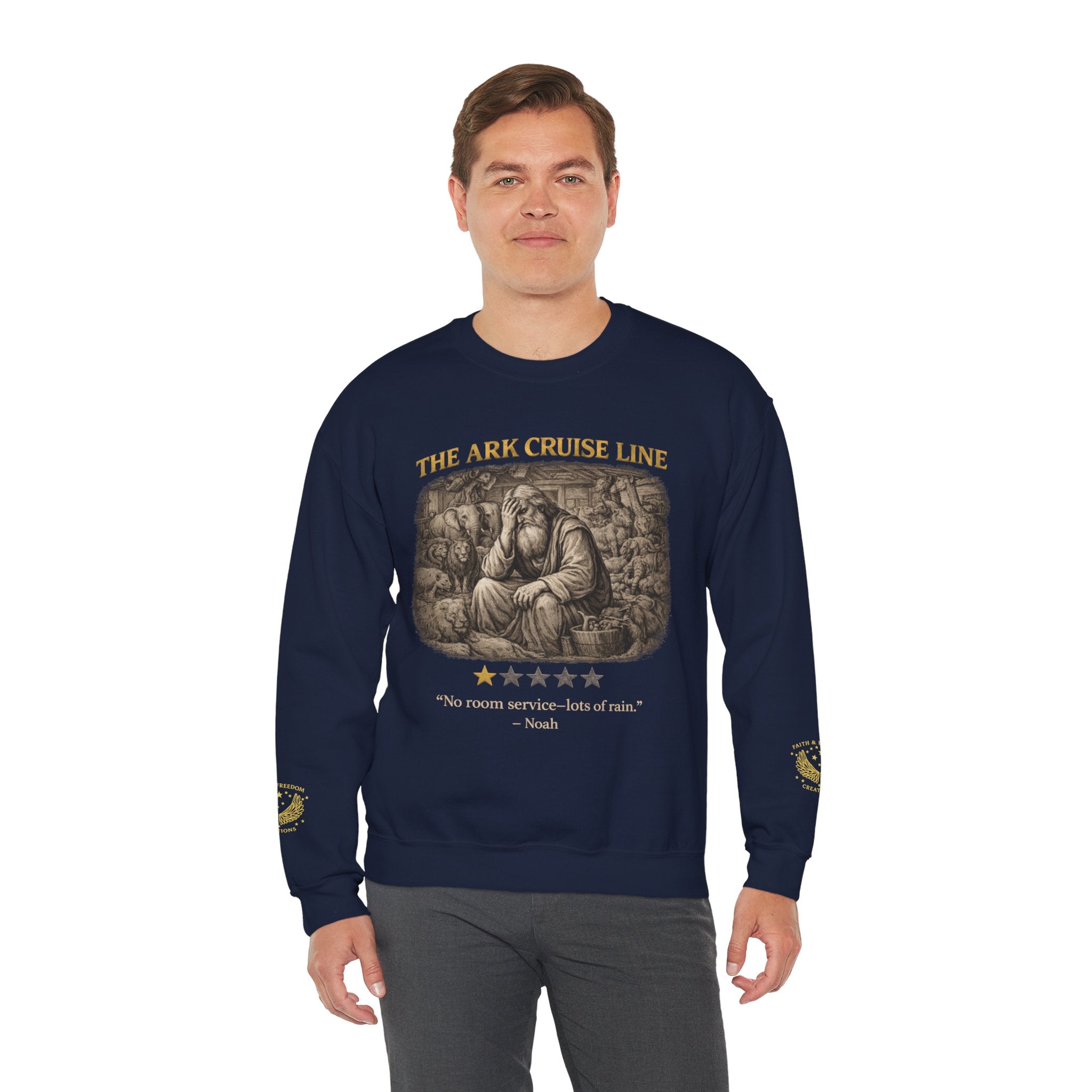 The Ark Cruise Liner Crewneck - Vintage Noah Illustration Sweatshirt