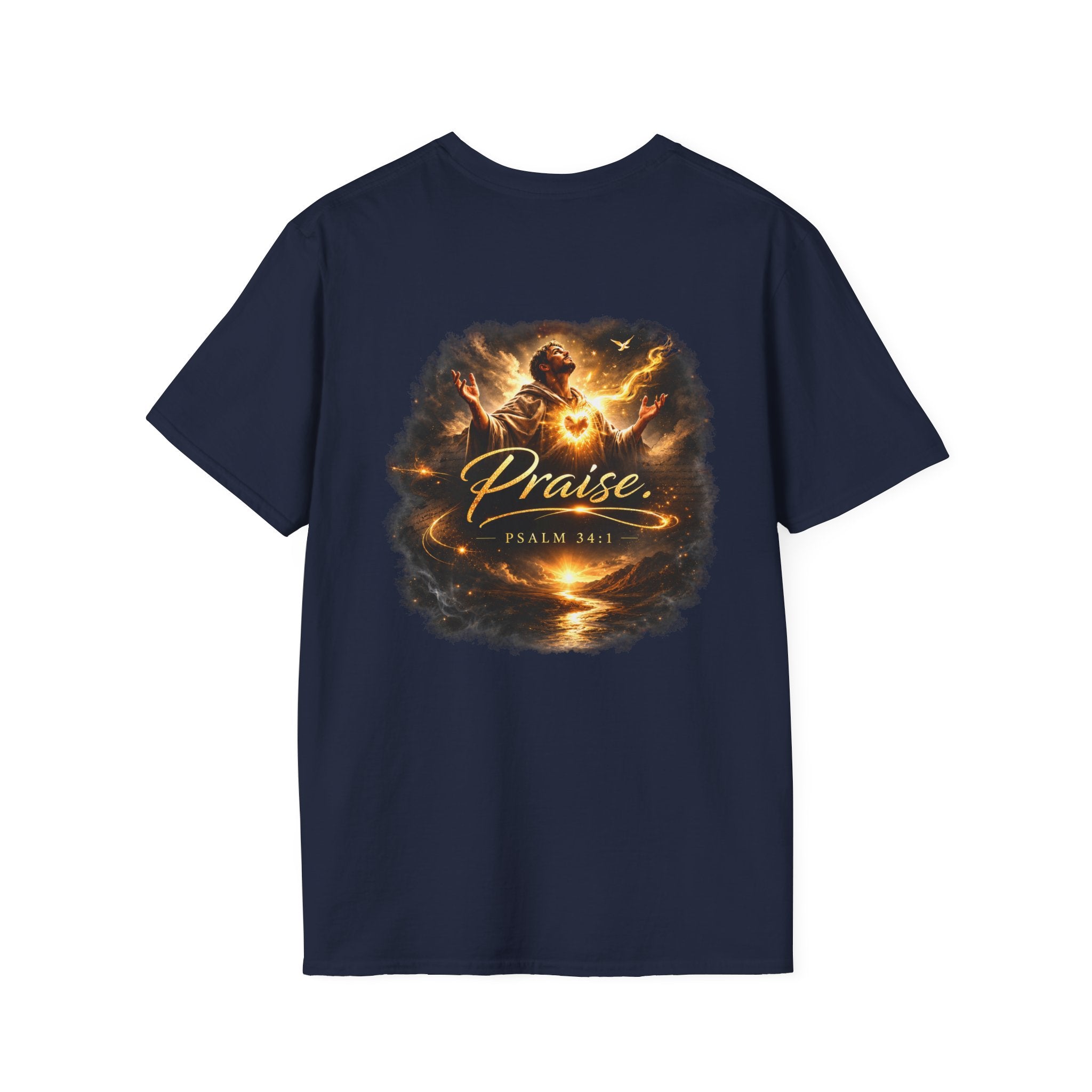 Minimalist Christian T-shirt featuring a Dove of Peace chest emblem with the words “Pray, Love, Remember” on a soft lightweight faith-inspired tee.