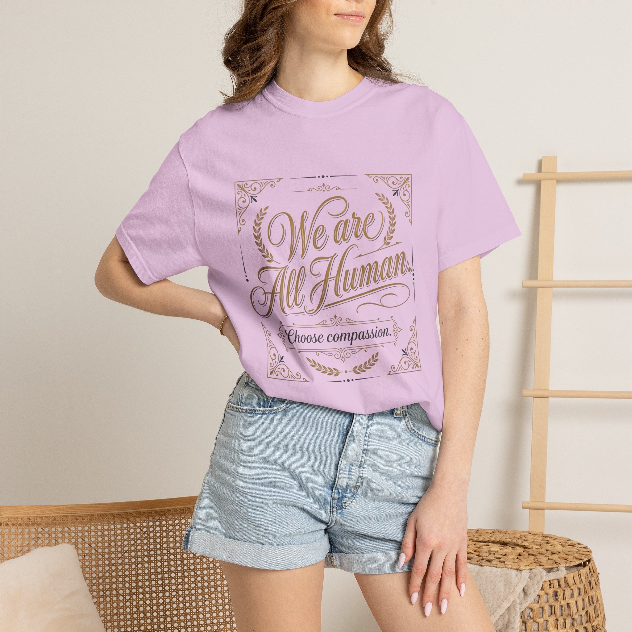 We Are All Human T-Shirt – “Choose Compassion” Inspirational Graphic Tee