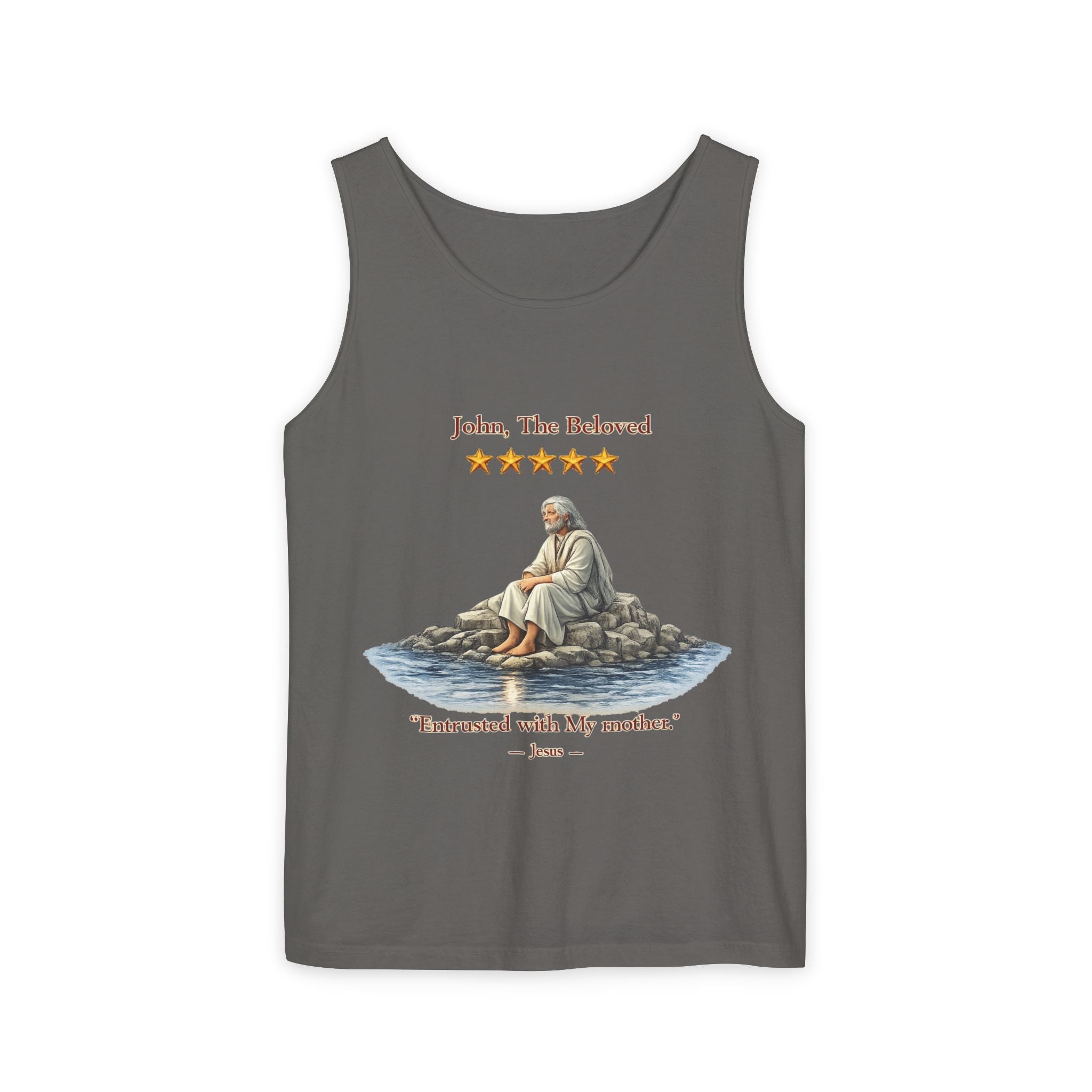 "John, the Beloved Review" Tank Top — "Entrusted with My Mother" Christian Faith Graphic Tank-⭐ Five-Star Faith Series⭐