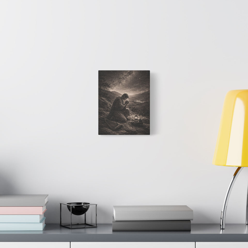 David Prays at Dusk Canvas — Biblical Wall Art | Christian Scripture Canvas