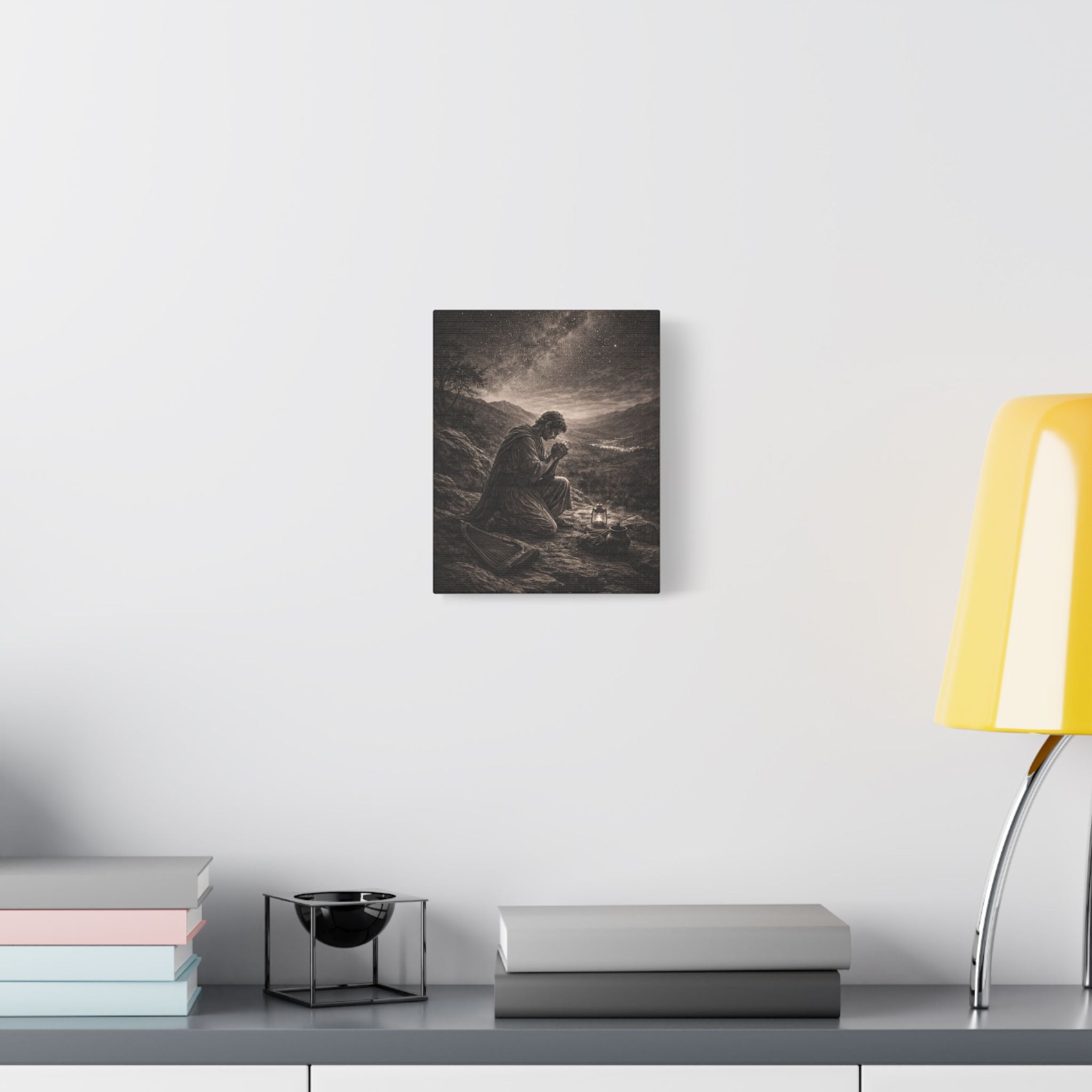 David Prays at Dusk Canvas — Biblical Wall Art | Christian Scripture Canvas