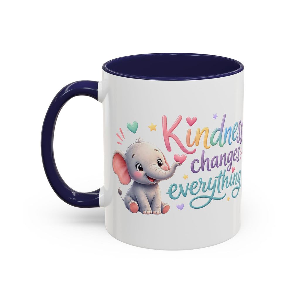 Kindness Changes Everything Elephant Mug | Inspirational Coffee Mug | Cute Elephant Accent Cup