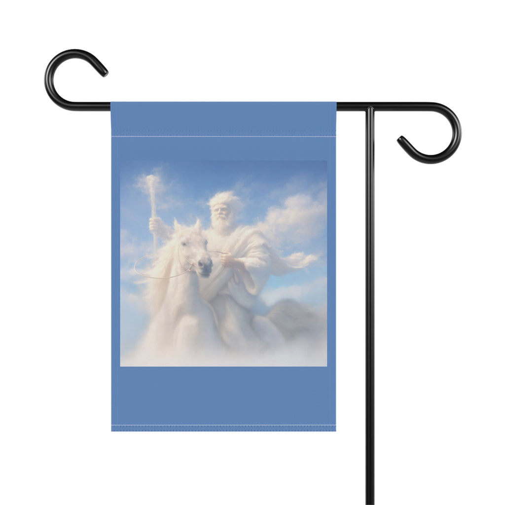 Jesus on White Horse Garden Flag | Christian Outdoor Banner | Inspirational Faith Garden Decor