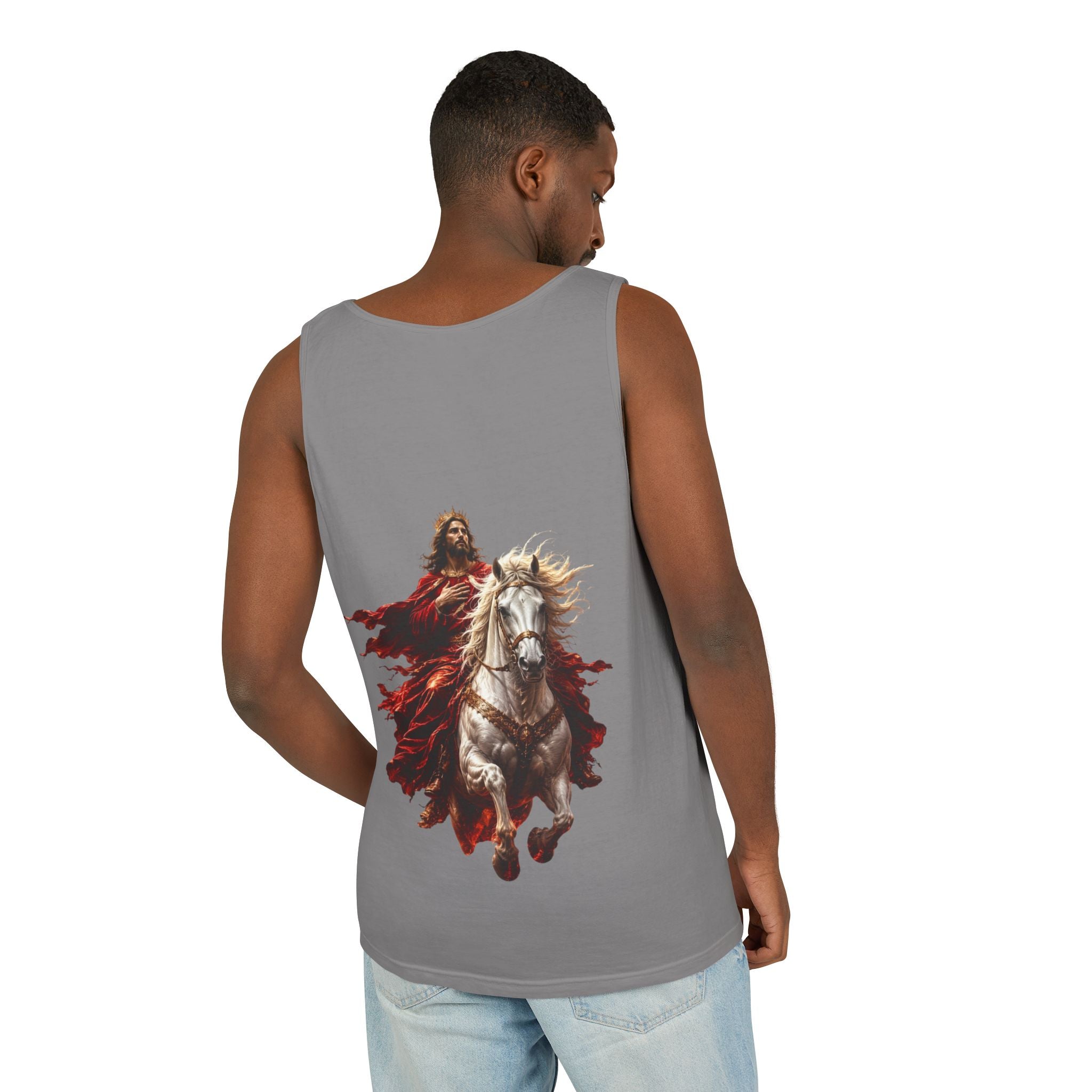 Jesus Second Coming Tank Top | Jesus on White Horse Christian Tank | Inspirational Faith Apparel