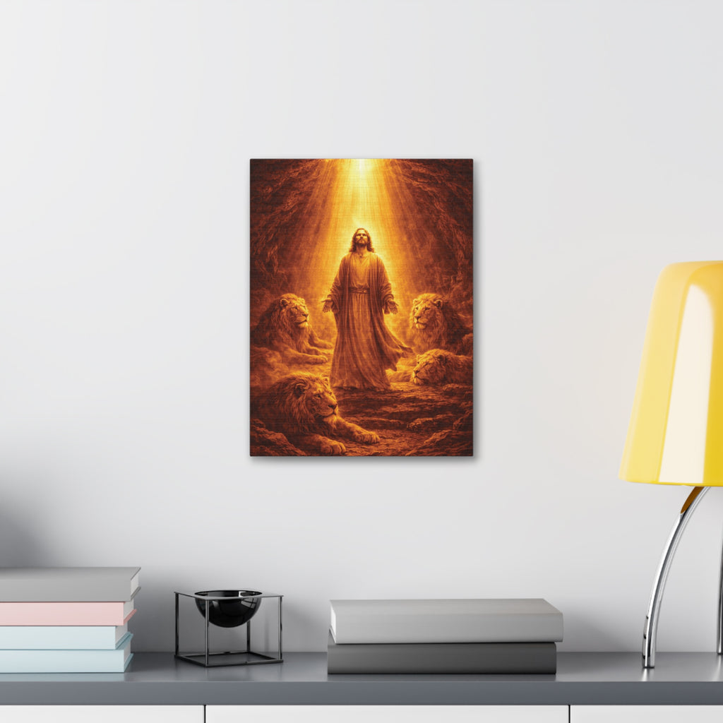 Lion of Judah – Daniel and the Lions Canvas Print | Christian Wall Art of Faith and Courage