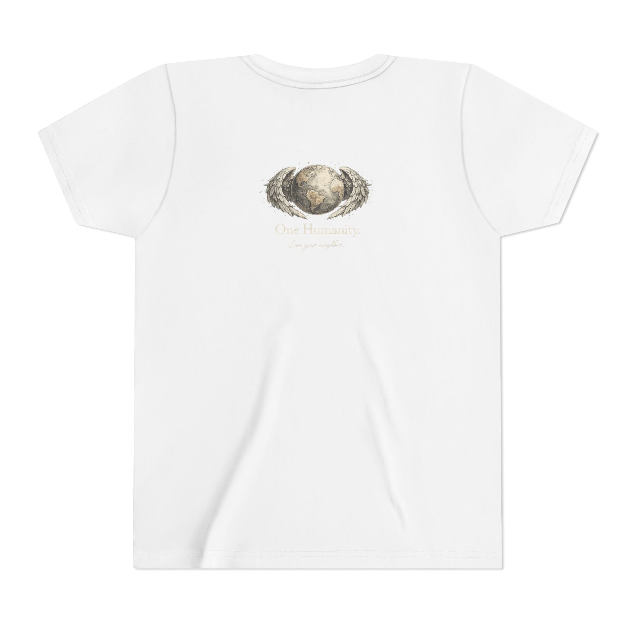 Youth “Quiet Kindness Changes Everything” Tee – Kids Inspirational T-Shirt with Earth & Friends Graphic