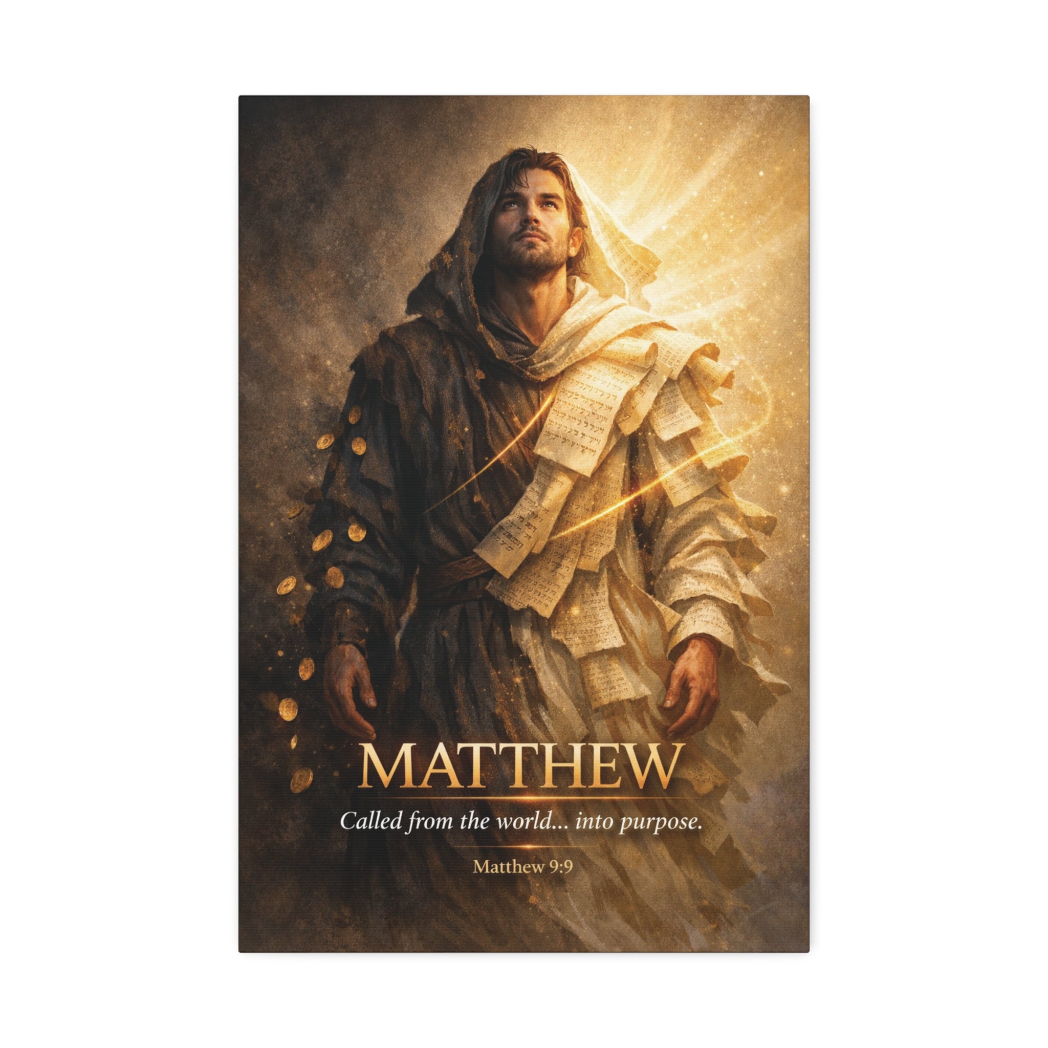 Matthew Bible Canvas Wall Art – “Called from the World… Into Purpose” Christian Scripture Canvas