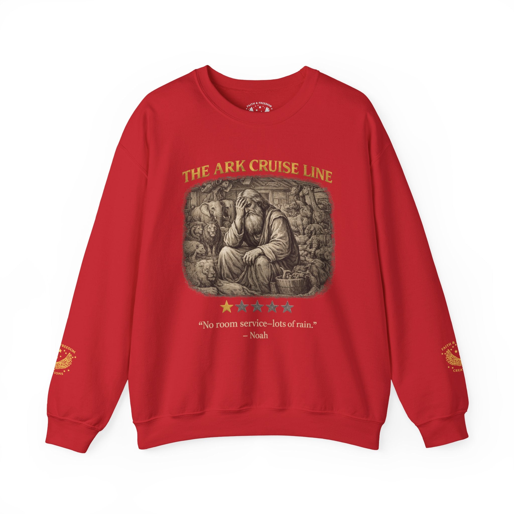 The Ark Cruise Liner Crewneck - Vintage Noah Illustration Sweatshirt