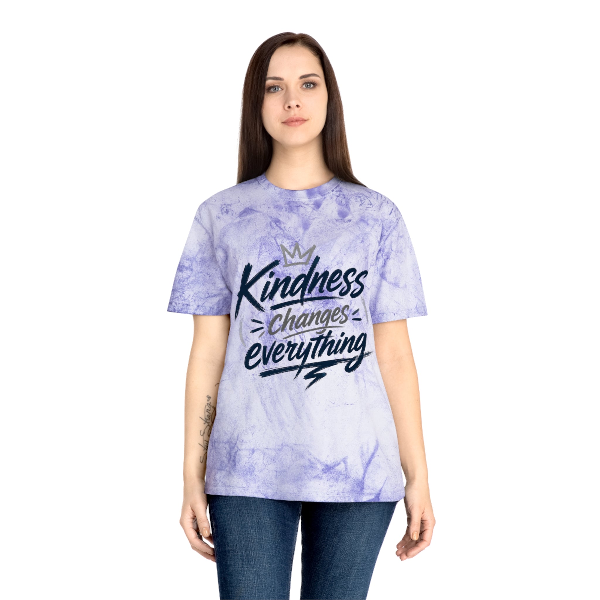 Kindness Changes Everything Tie-Dye T-Shirt – Inspirational Color Blast Graphic Tee