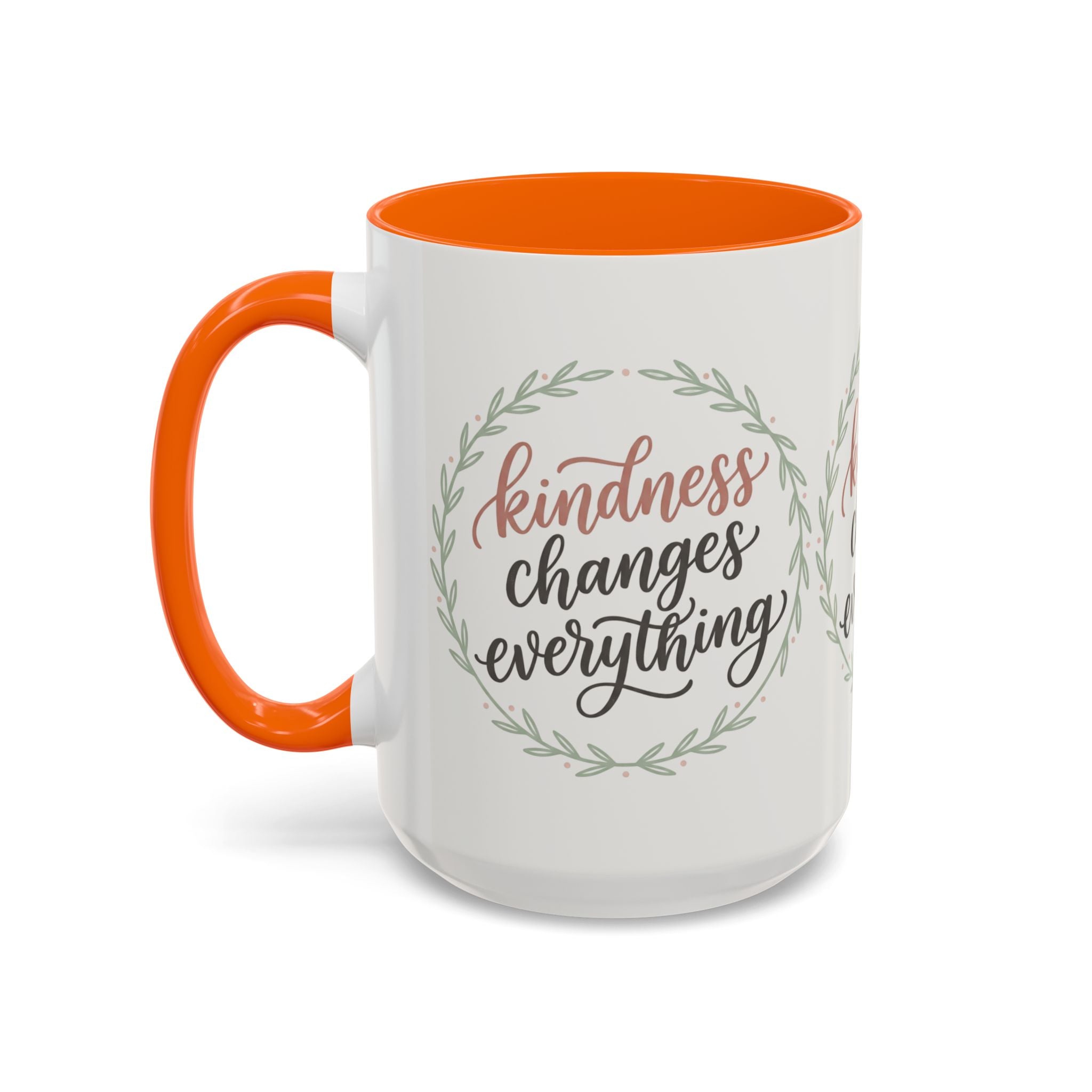 Kindness Changes Everything Accent Coffee Mug | Inspirational Ceramic Mug | Faith Freedom Creations