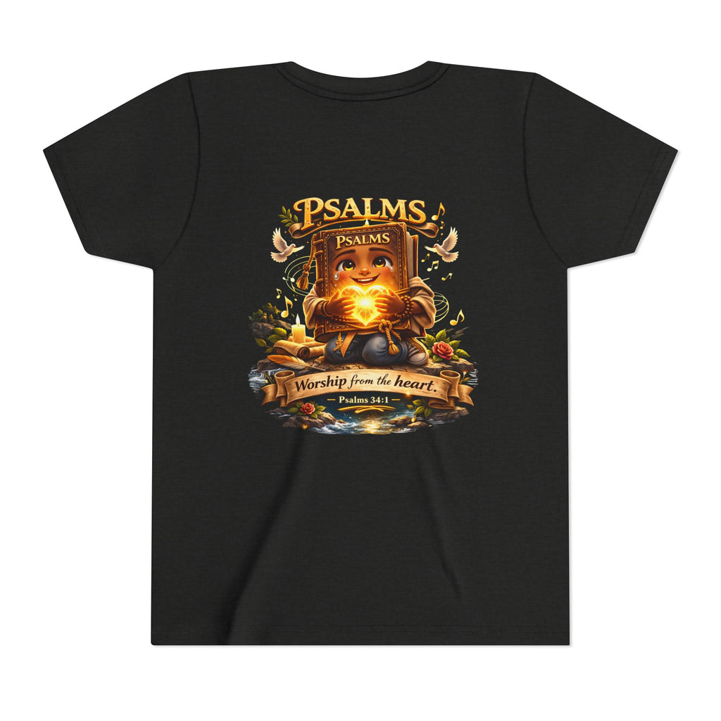 Praise Him Psalms 34:1 Youth T-Shirt | Christian Kids Faith Tee | Inspirational Youth Apparel