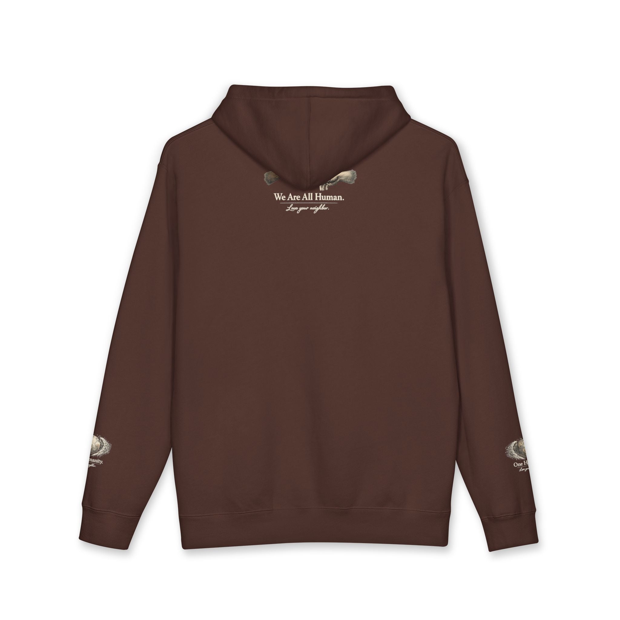 “One Humanity” Hoodie – “Love Your Neighbor” Earth & Wings Graphic Sweatshirt