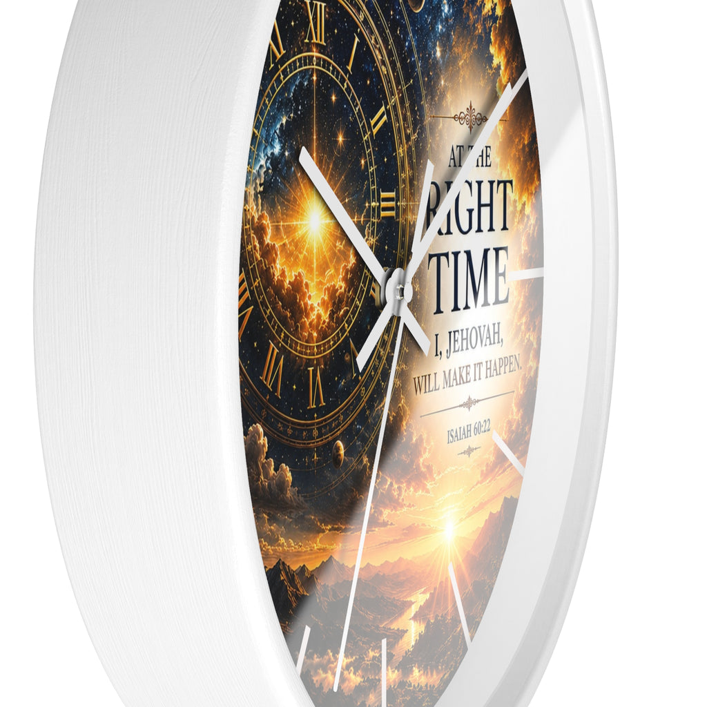 The Right Time Wall Clock | Isaiah 60:22 Christian Scripture Clock | Inspirational Faith Deco
