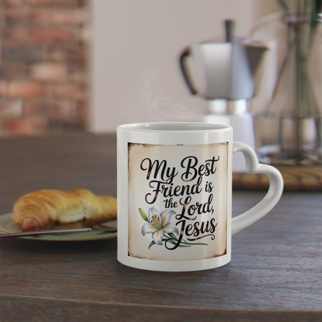Heart Mug — "My Best Friend Is the Lord" Faith Coffee Cup