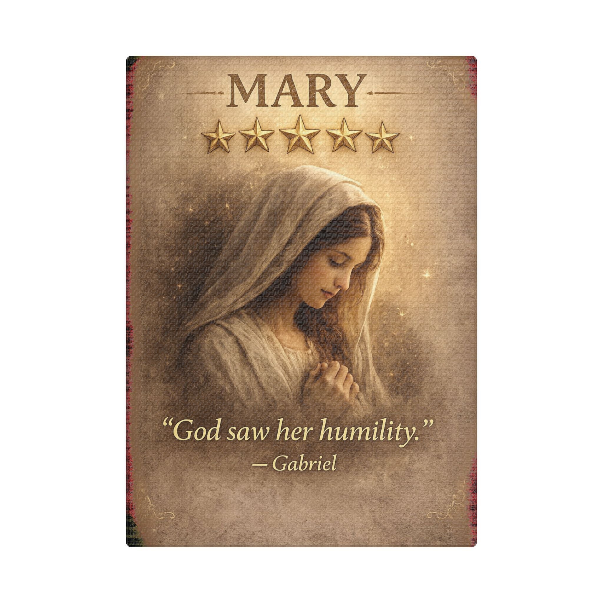 Mary Canvas — God Saw Her Humility Biblical Wall Art