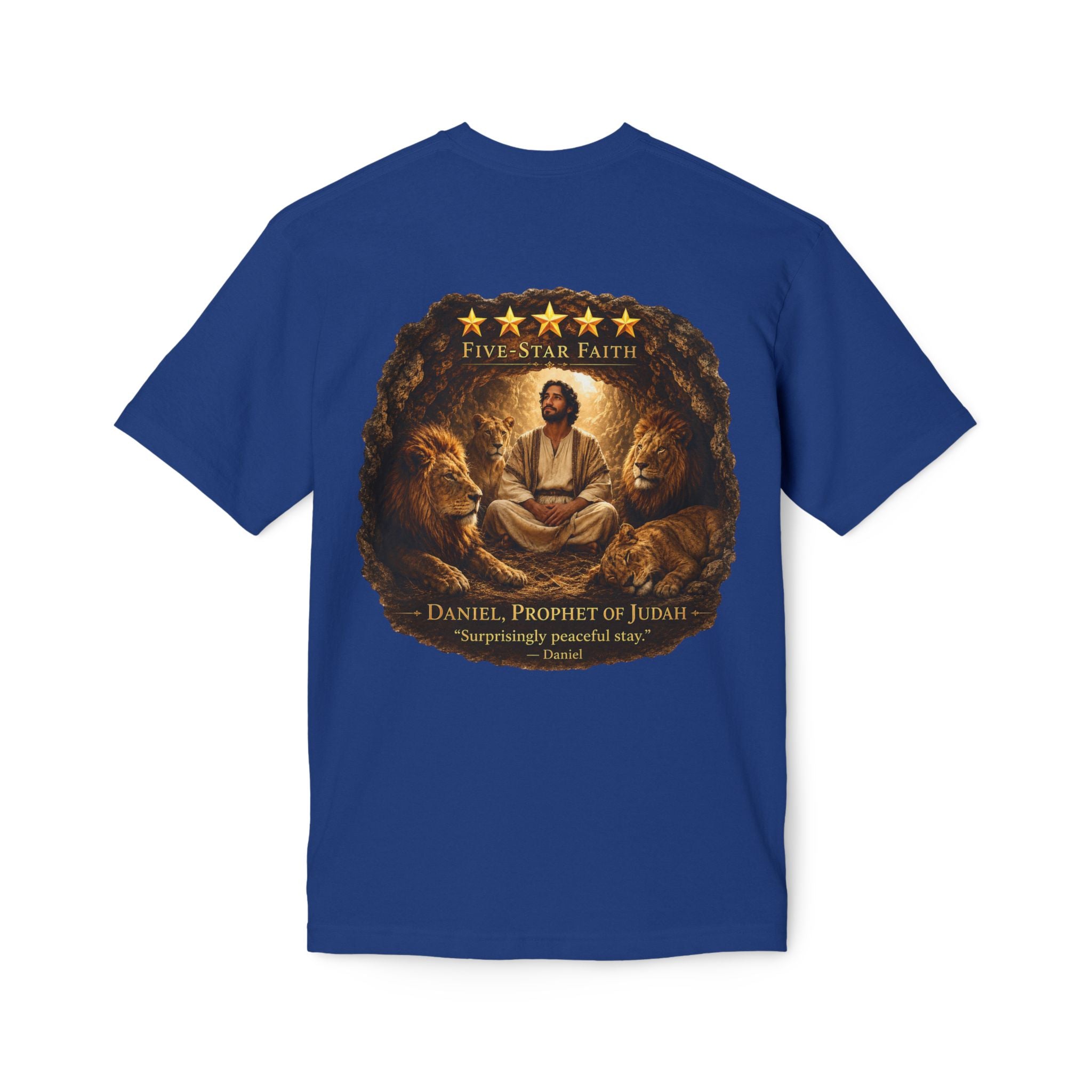 Daniel Review "Stay" Christian T-Shirt — Faith-Based Lion Design