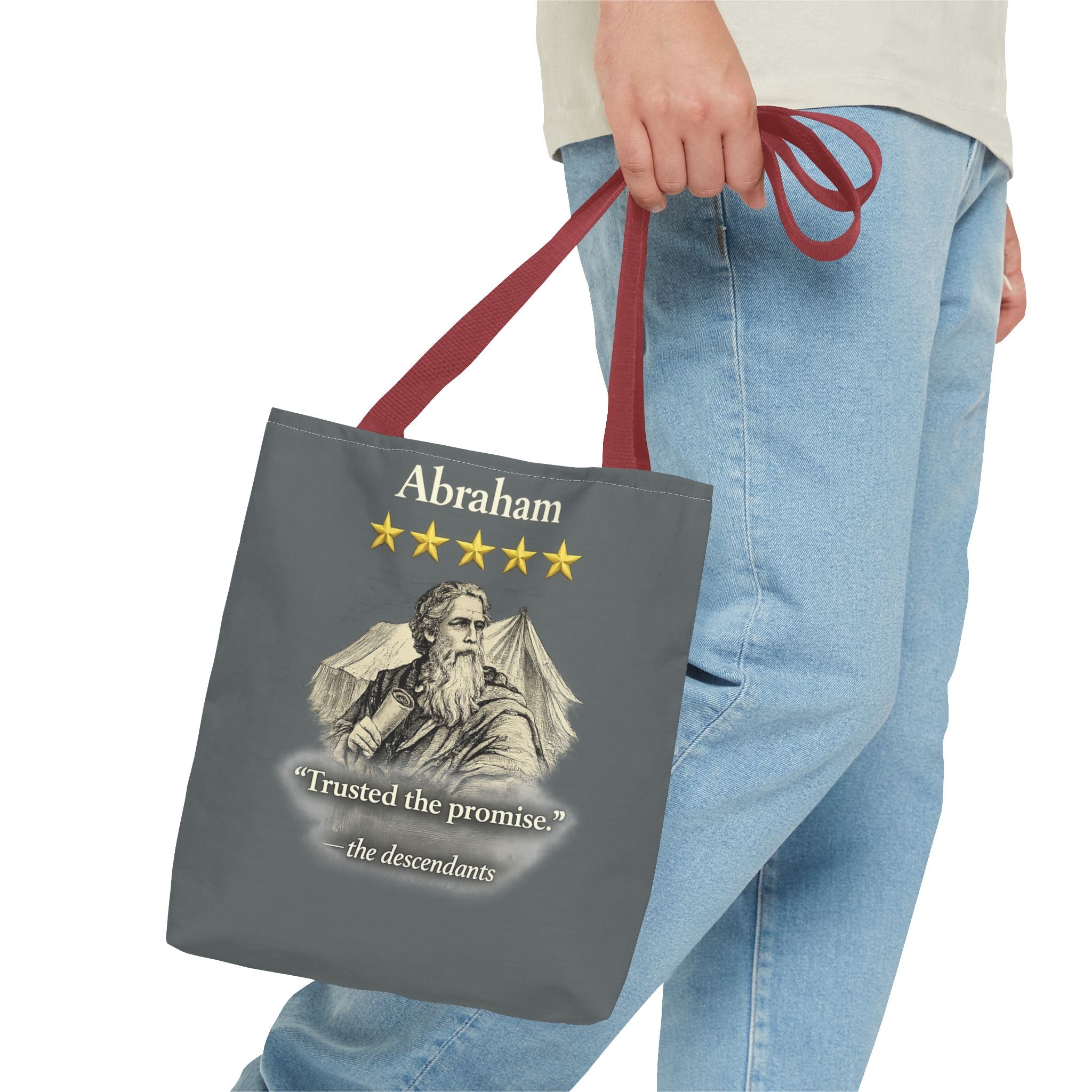 Abraham – Tote Bag | “Trusted the Promise” Patriarch Graphic – Five-Star Faith Series