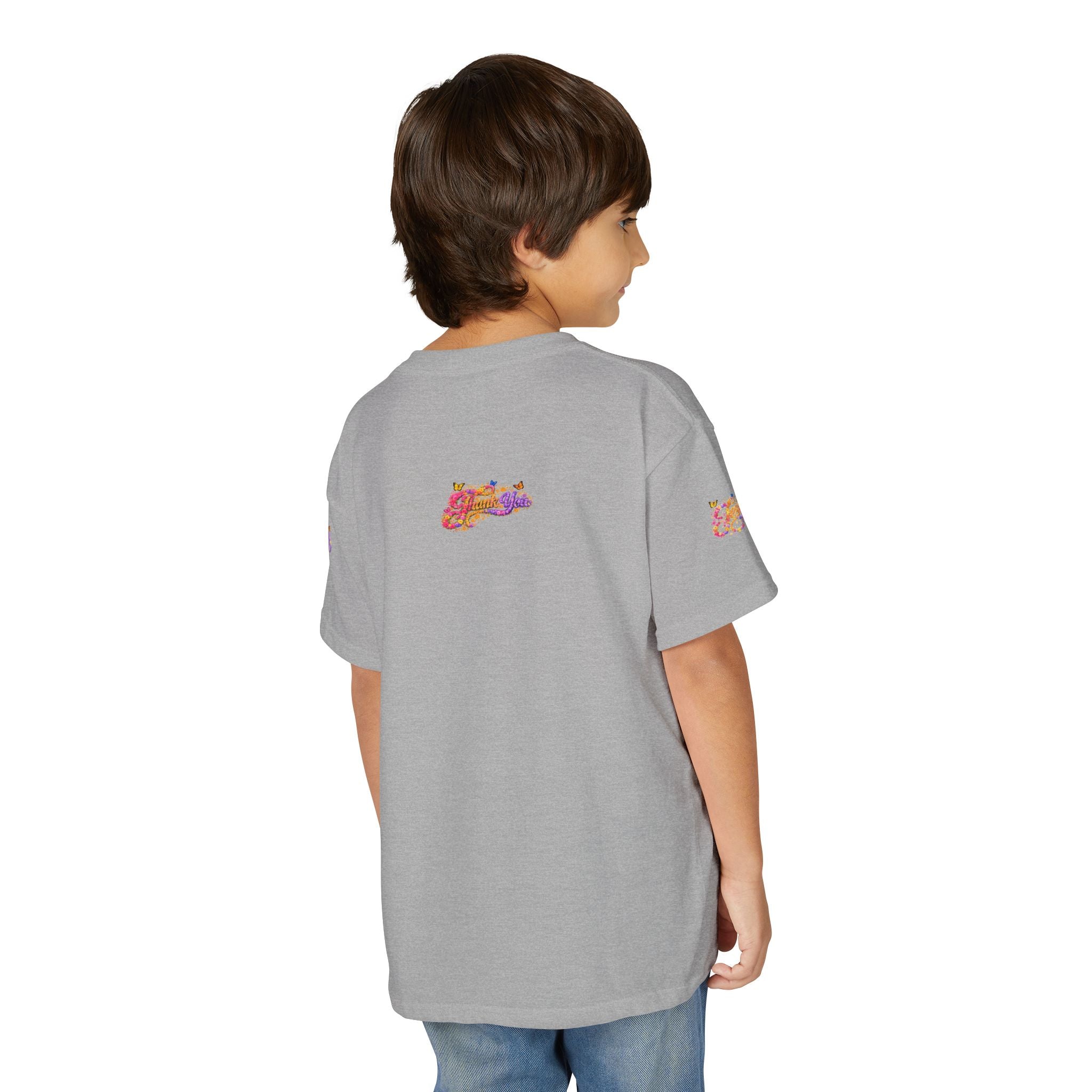 Youth Jesus Floral Butterfly T-Shirt – Christian Kids Faith Tee | Gratitude Sneaker Style Shirt