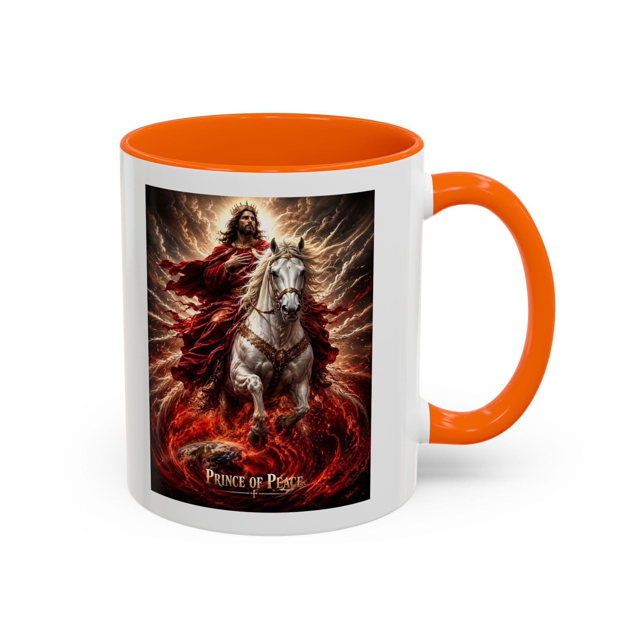 Prince of Peace Coffee Mug | Christian Jesus Rider Accent Mug | Inspirational Faith Gift