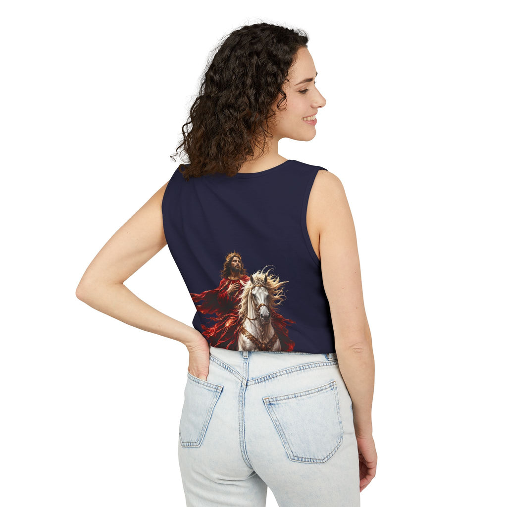 Jesus Second Coming Tank Top | Jesus on White Horse Christian Tank | Inspirational Faith Apparel