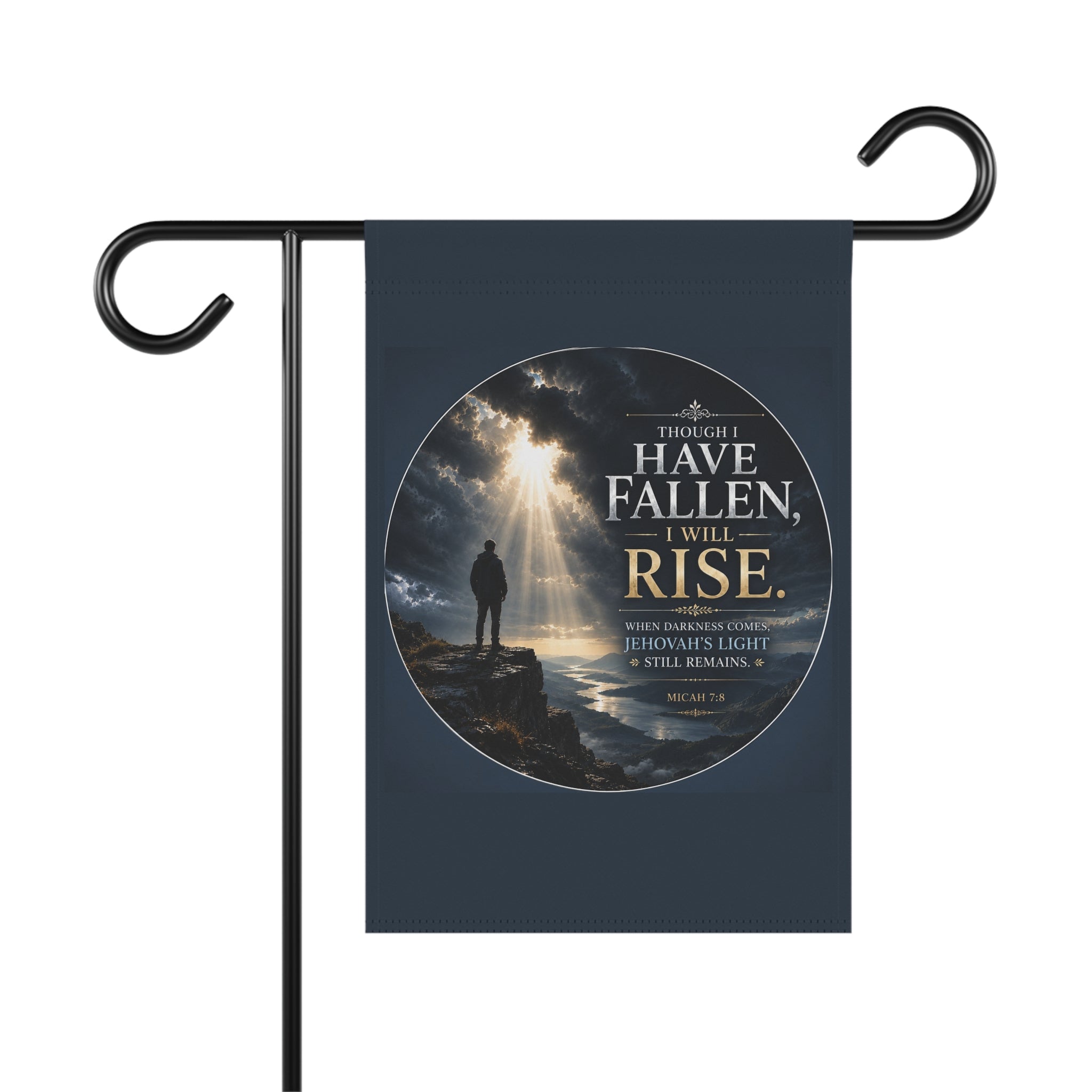 Though I Have Fallen I Will Rise Garden Flag | Inspirational Christian Outdoor Banner | Faith Yard Decor