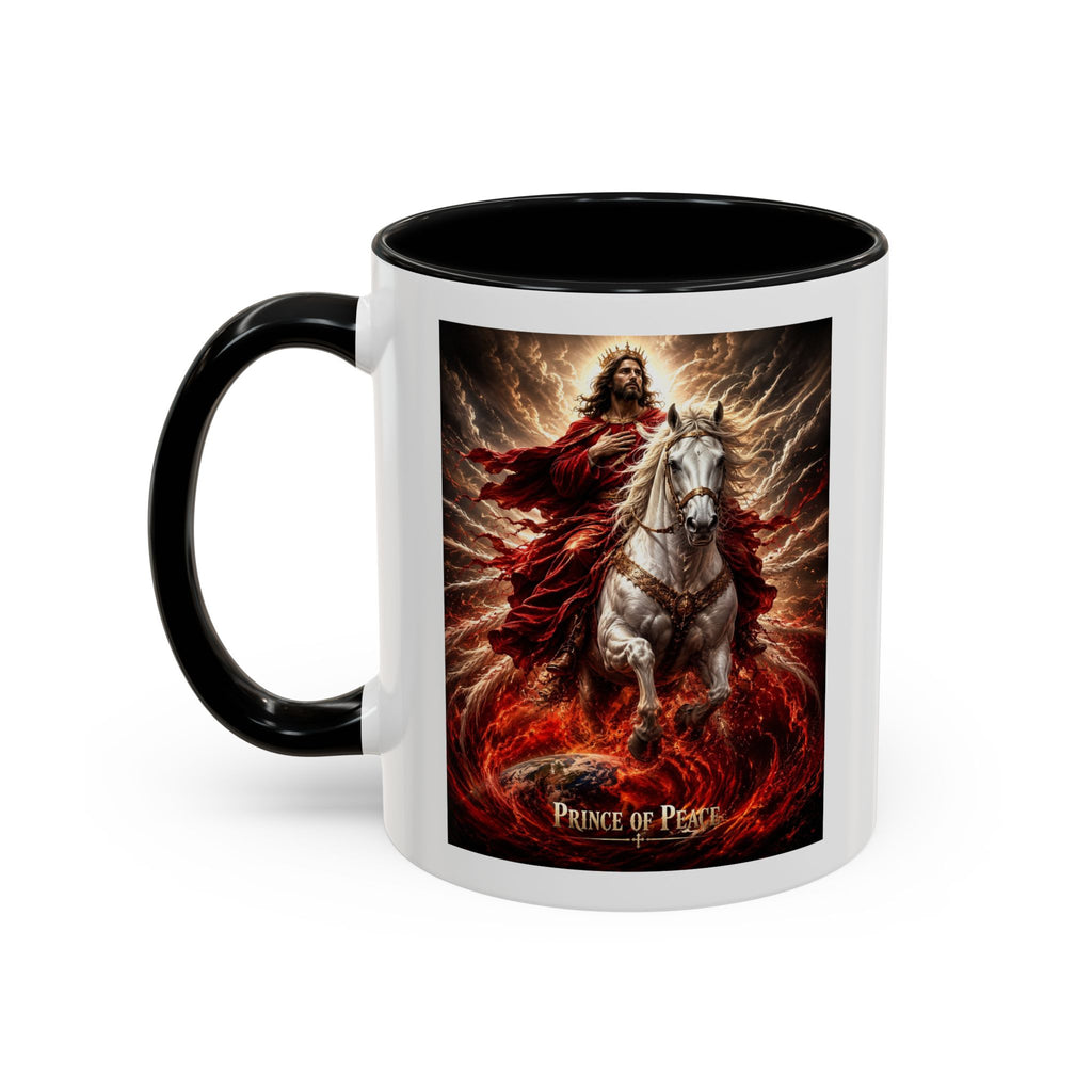 Prince of Peace Coffee Mug | Christian Jesus Rider Accent Mug | Inspirational Faith Gift