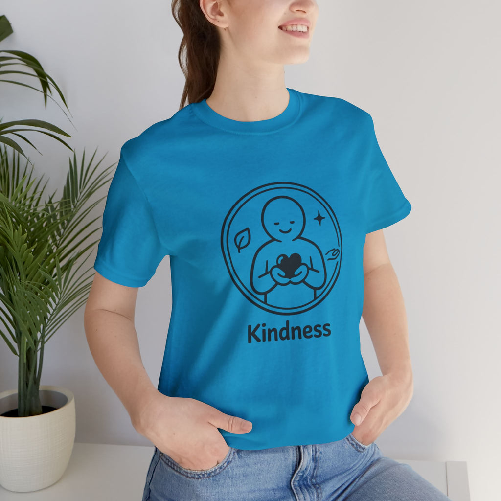 Kindness Minimalist T-Shirt | Inspirational Heart Emblem Tee | Soft Everyday Graphic Shirt