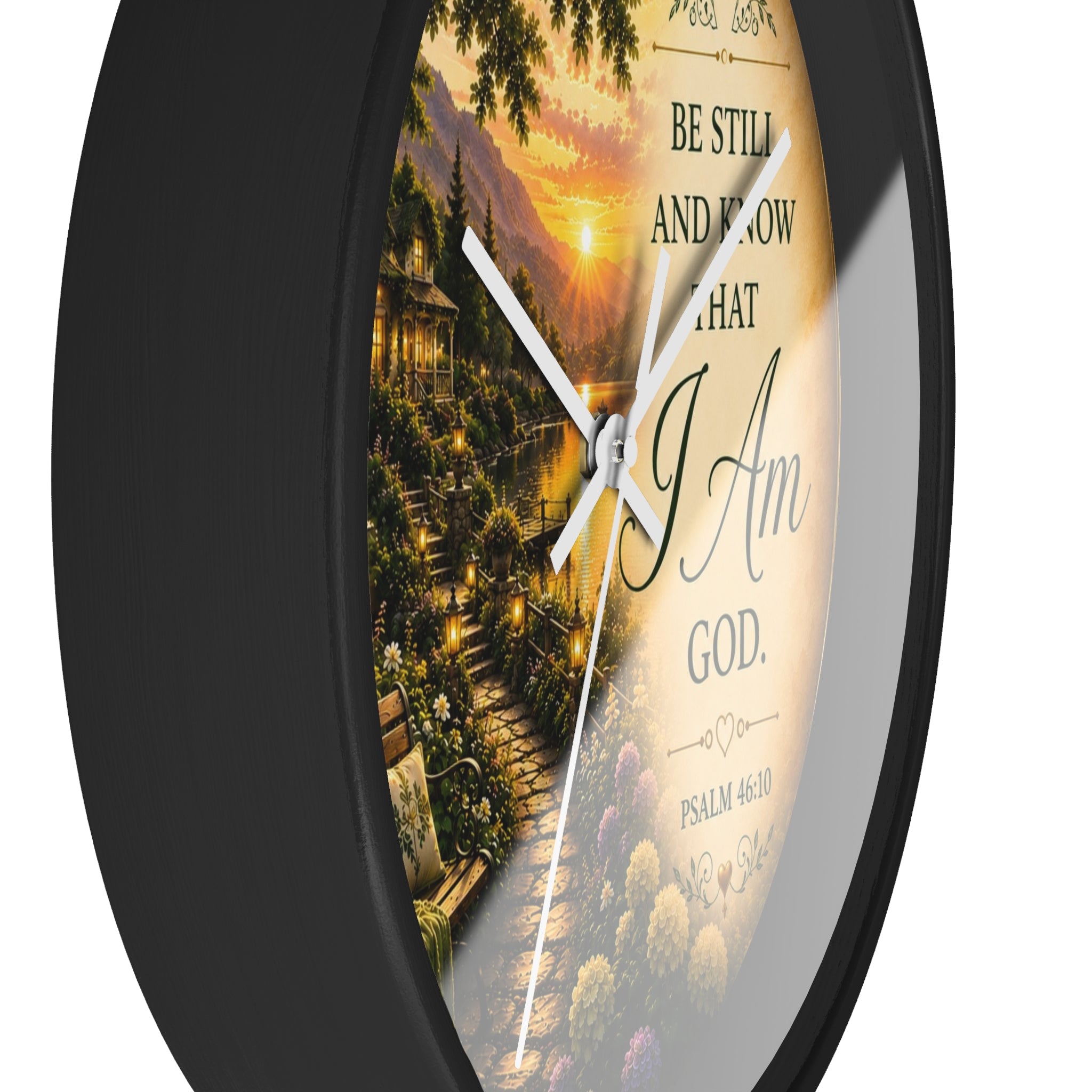 Psalm 46:10 Wall Clock | Be Still and Know Christian Scripture Clock | Inspirational Faith Decor