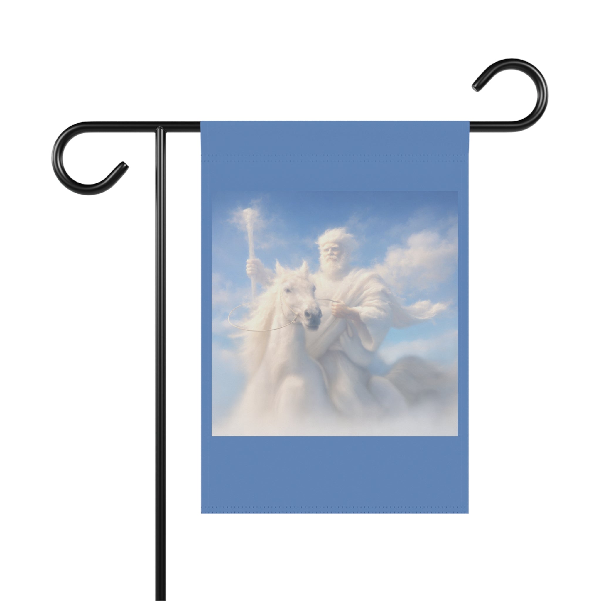Jesus on White Horse Garden Flag | Christian Outdoor Banner | Inspirational Faith Garden Decor