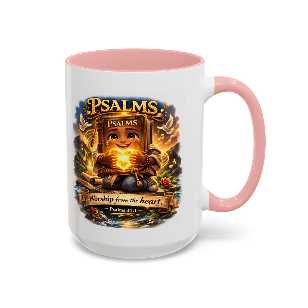 Psalms 34:1 Coffee Mug | Worship From the Heart Mug | Inspirational Christian Accent Mug