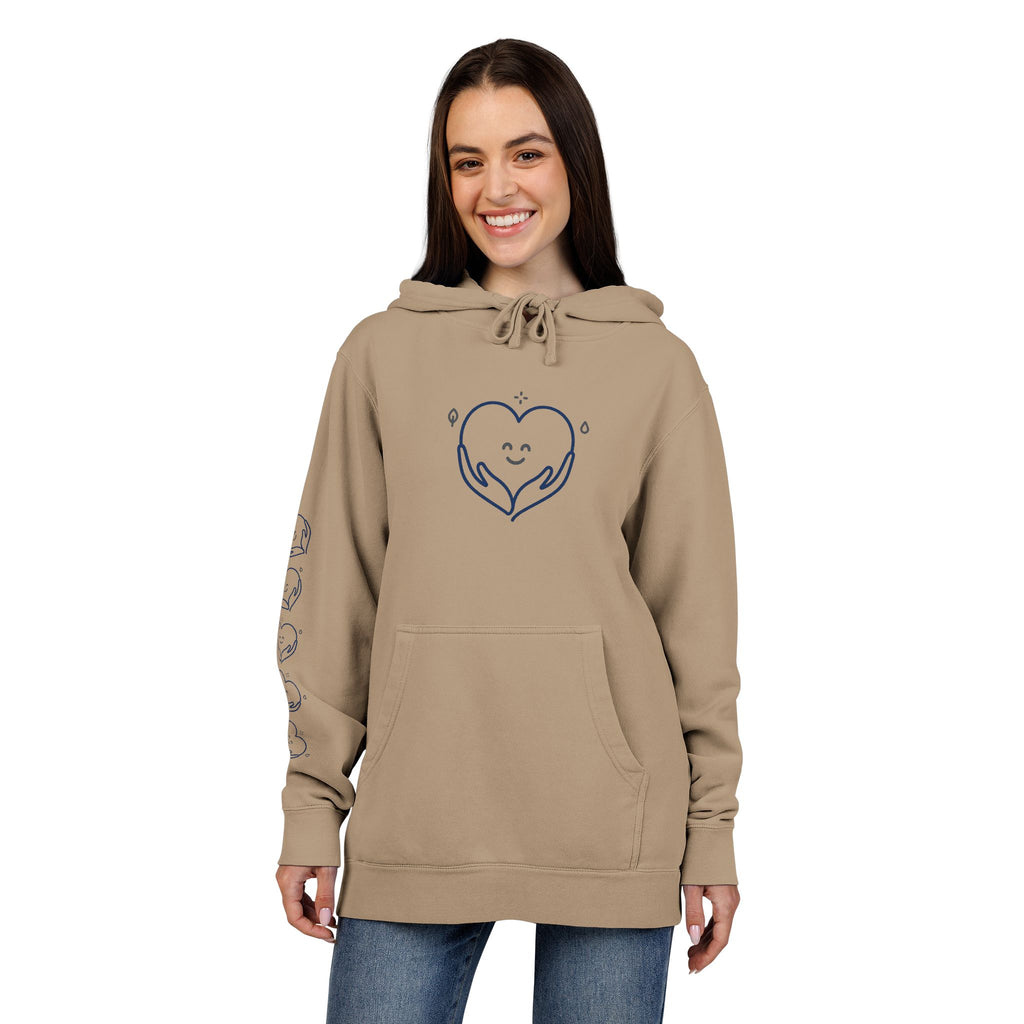 Kindness Changes Everything Hoodie – Heart Graphic Pigment-Dyed Sweatshirt