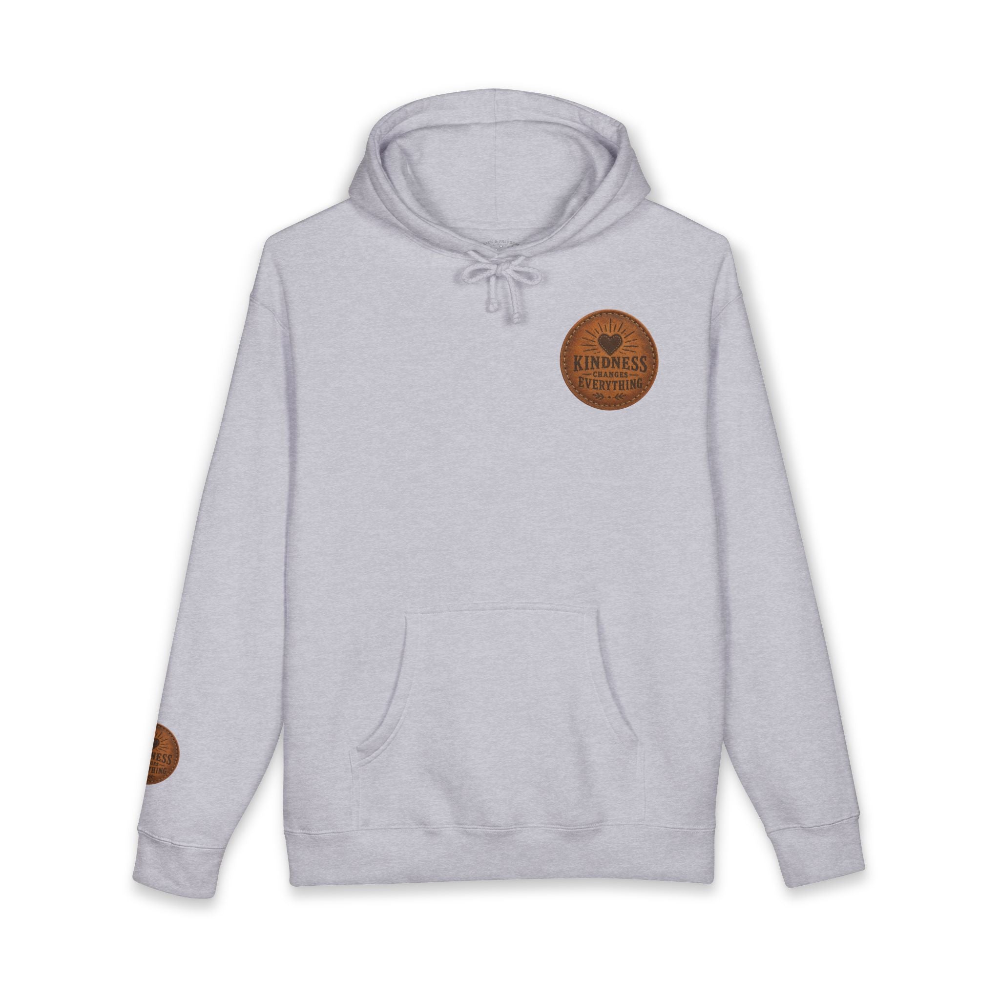 Kindness Changes Everything Heavyweight Hoodie | Vintage Patch Christian Hoodie | Inspirational Fleece Sweatshirt