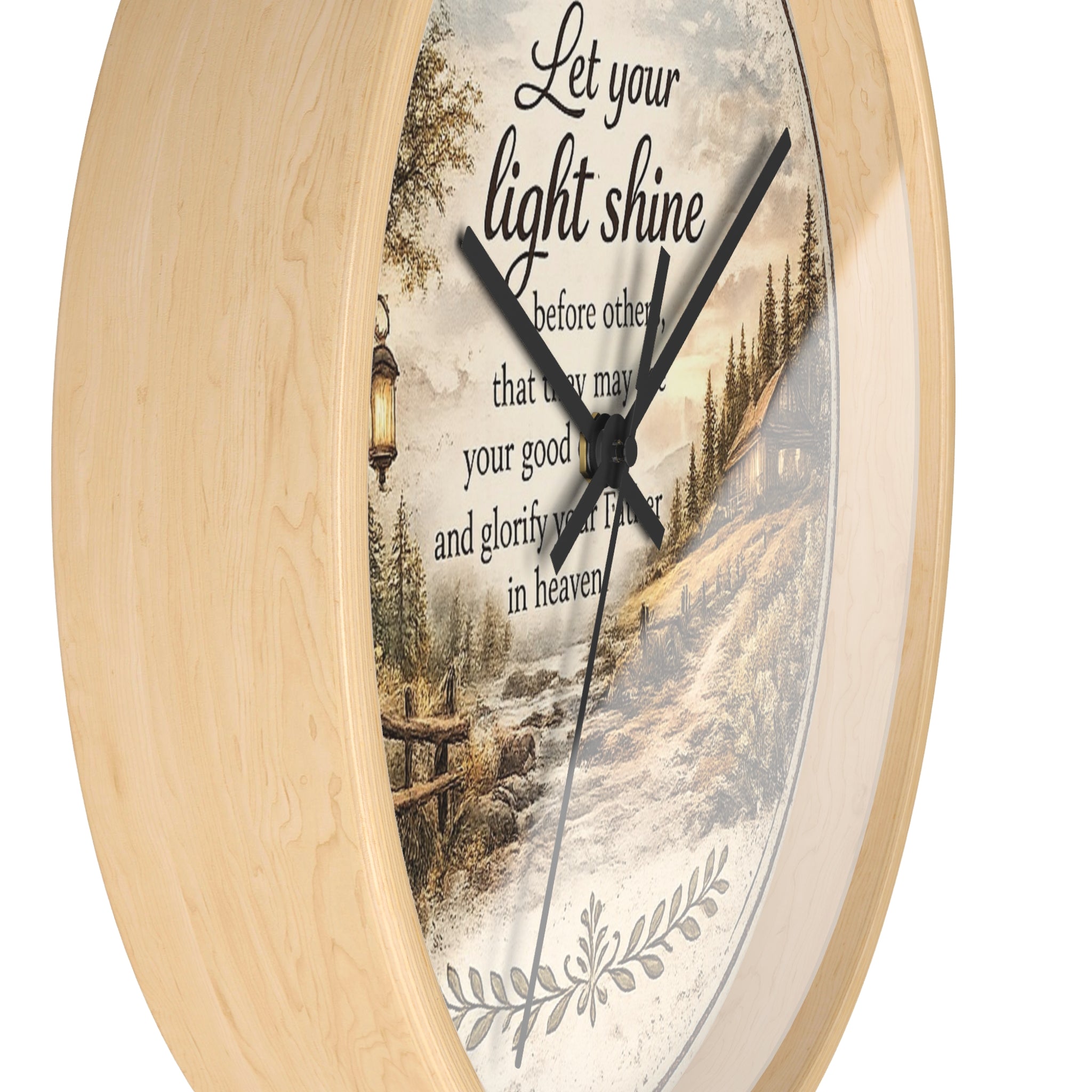 Matthew 5:16 Wall Clock | Let Your Light Shine Christian Clock | Inspirational Faith Home Decor