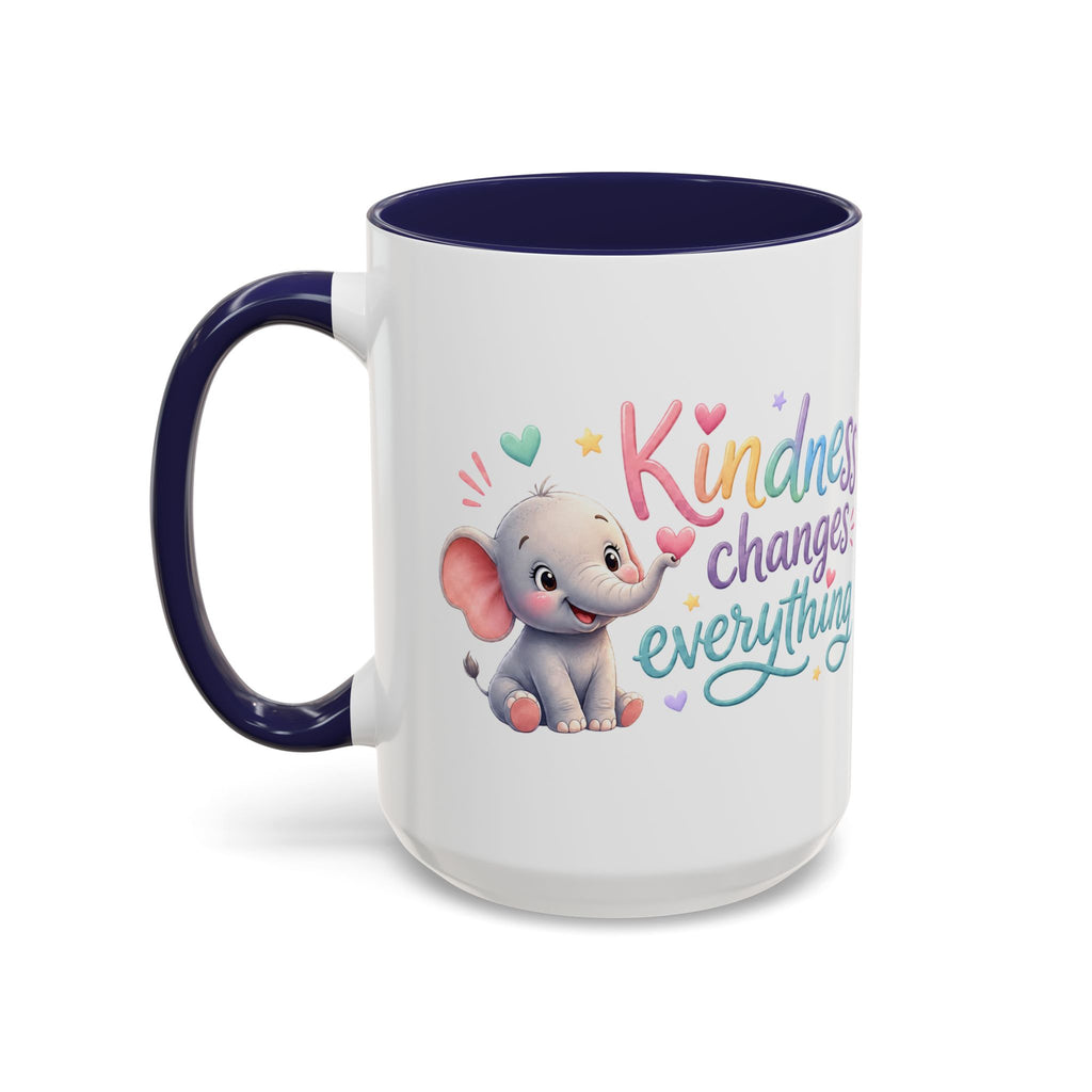 Kindness Changes Everything Elephant Mug | Inspirational Coffee Mug | Cute Elephant Accent Cup