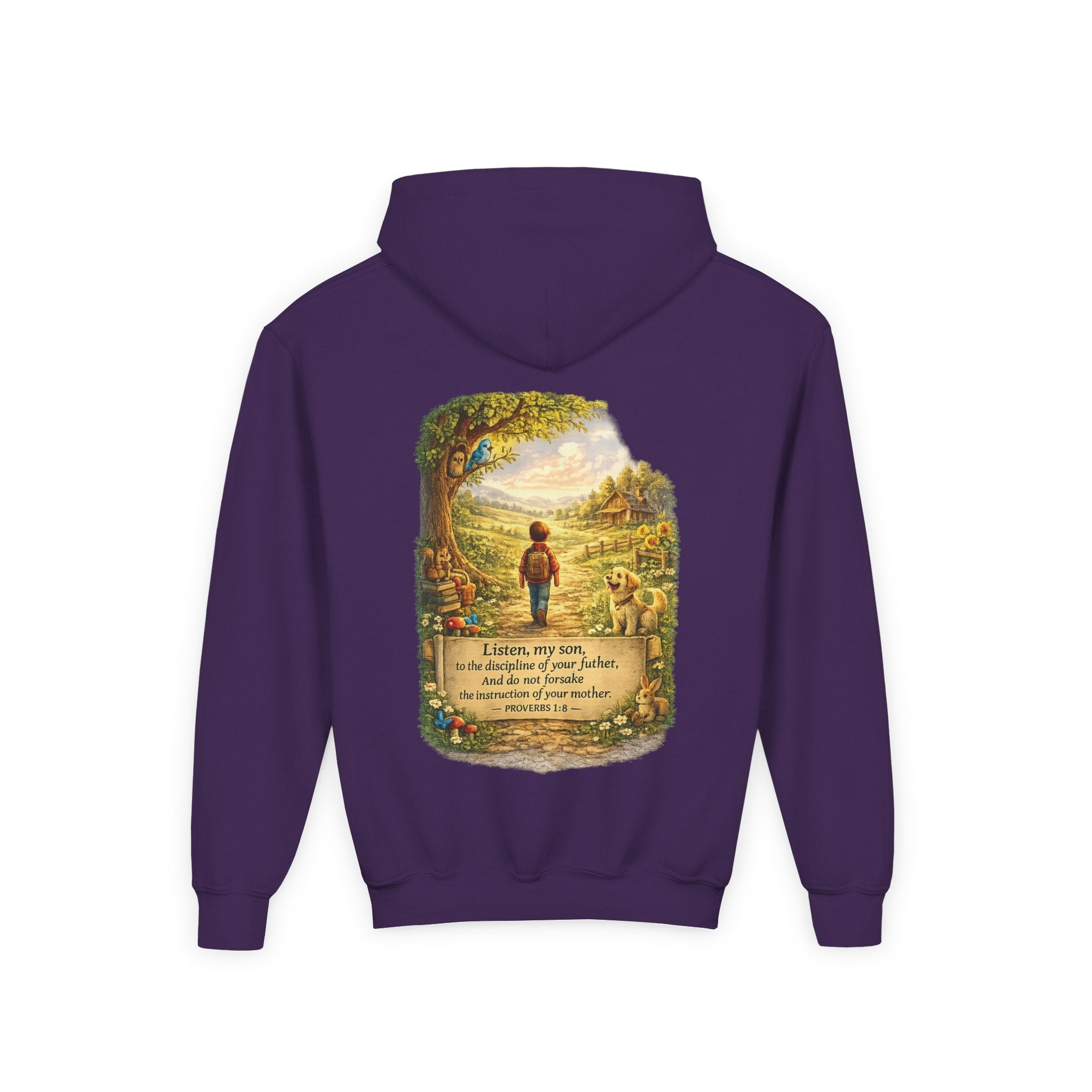 Youth Hoodie — "Listen My Son" Inspirational Christian Sweatshirt-⭐ Five-Star Faith Series⭐