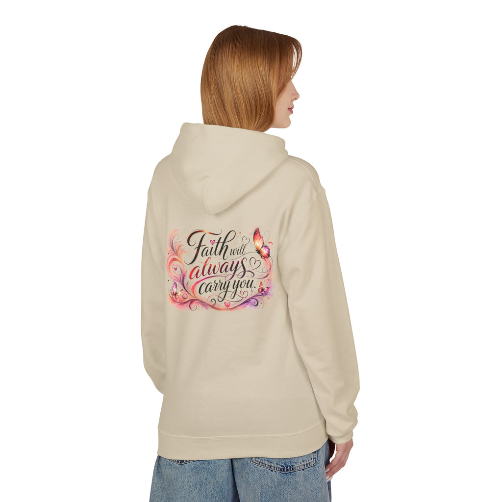 Faith Will Always Carry You Hoodie | Butterfly Christian Inspirational Pullover